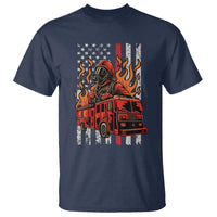 Firefighter Patriotic Fire Truck Fireman American Flag T Shirt - Wonder Print Shop