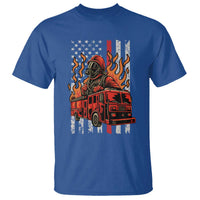 Firefighter Patriotic Fire Truck Fireman American Flag T Shirt - Wonder Print Shop