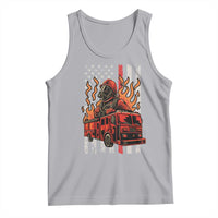 Firefighter Patriotic Fire Truck Fireman American Flag Tank Top - Wonder Print Shop