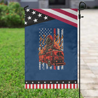 Firefighter Patriotic Fire Truck Fireman American Flag Garden Flag