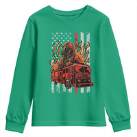 Firefighter Patriotic Fire Truck Fireman American Flag Youth Sweatshirt - Wonder Print Shop