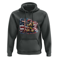 Fireman American Flag Hoodie Firefighter Christian Cross Bible - Wonder Print Shop