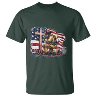 Fireman American Flag T Shirt Firefighter Christian Cross Bible - Wonder Print Shop