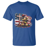 Fireman American Flag T Shirt Firefighter Christian Cross Bible - Wonder Print Shop