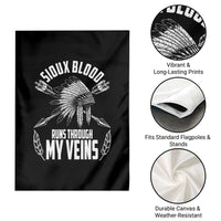 Native American Idian Chief Garden Flag Sioux Blood Runs Through My Veins - Wonder Print Shop