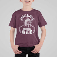 Native American Idian Chief T Shirt For Kid Sioux Blood Runs Through My Veins - Wonder Print Shop