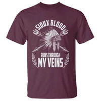 Native American Idian Chief T Shirt Sioux Blood Runs Through My Veins - Wonder Print Shop