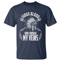 Native American Idian Chief T Shirt Sioux Blood Runs Through My Veins - Wonder Print Shop