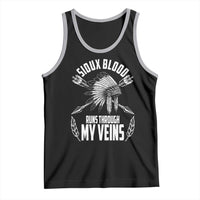 Native American Idian Chief Tank Top Sioux Blood Runs Through My Veins - Wonder Print Shop