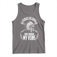 Native American Idian Chief Tank Top Sioux Blood Runs Through My Veins - Wonder Print Shop