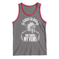 Native American Idian Chief Tank Top Sioux Blood Runs Through My Veins - Wonder Print Shop