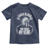 Native American Idian Chief Toddler T Shirt Sioux Blood Runs Through My Veins - Wonder Print Shop