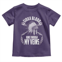 Native American Idian Chief Toddler T Shirt Sioux Blood Runs Through My Veins - Wonder Print Shop
