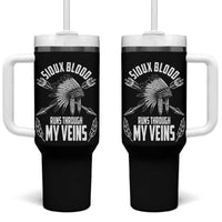 Native American Idian Chief Tumbler With Handle Sioux Blood Runs Through My Veins