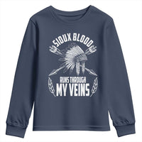 Native American Idian Chief Youth Sweatshirt Sioux Blood Runs Through My Veins - Wonder Print Shop