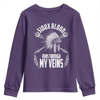 Native American Idian Chief Youth Sweatshirt Sioux Blood Runs Through My Veins - Wonder Print Shop
