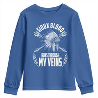 Native American Idian Chief Youth Sweatshirt Sioux Blood Runs Through My Veins - Wonder Print Shop