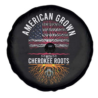 Native American Flag Spare Tire Cover American Grown With Cherokee Roots - Wonder Print Shop