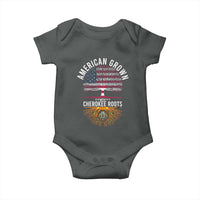 Native American Flag Baby Onesie American Grown With Cherokee Roots - Wonder Print Shop