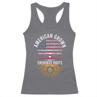 Native American Flag Racerback Tank Top American Grown With Cherokee Roots - Wonder Print Shop