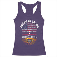 Native American Flag Racerback Tank Top American Grown With Cherokee Roots - Wonder Print Shop