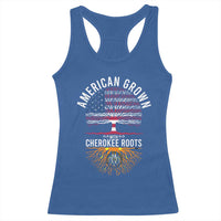Native American Flag Racerback Tank Top American Grown With Cherokee Roots - Wonder Print Shop