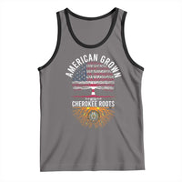 Native American Flag Tank Top American Grown With Cherokee Roots - Wonder Print Shop