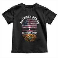 Native American Flag Toddler T Shirt American Grown With Cherokee Roots - Wonder Print Shop