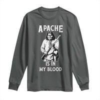 Native American Long Sleeve Shirt Apache Is In My Blood - Wonder Print Shop