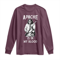 Native American Long Sleeve Shirt Apache Is In My Blood - Wonder Print Shop