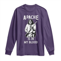 Native American Long Sleeve Shirt Apache Is In My Blood - Wonder Print Shop