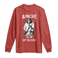 Native American Long Sleeve Shirt Apache Is In My Blood - Wonder Print Shop