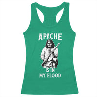 Native American Racerback Tank Top Apache Is In My Blood - Wonder Print Shop