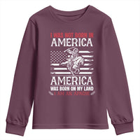 Native American Apache Youth Sweatshirt I Was Not Born In America - Wonder Print Shop
