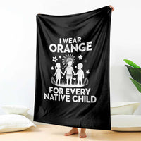 Native American Child Idian Throw Blanket I Wear Orange For Every Native Child Indian Pride - Wonder Print Shop