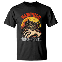 Vampurr Bites Again T Shirt Funny Vampire Cat Halloween Horror