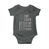 My Wife is My Favorite Problem Baby Onesie Funny Sarcastic Wife American Flag