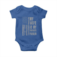 My Wife is My Favorite Problem Baby Onesie Funny Sarcastic Wife American Flag