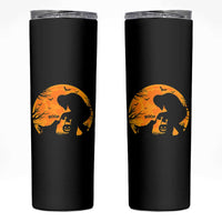 Bigfoot Boop Dog Hallowwen Skinny Tumbler Funny Sasquatch Meme Dog Lovers Full Moon