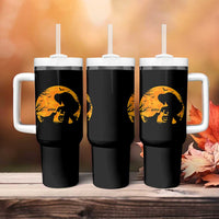 Bigfoot Boop Dog Hallowwen Tumbler With Handle Funny Sasquatch Meme Dog Lovers Full Moon