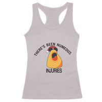 Marcus The Worm Christmas Meme Racerback Tank Top There Is Been Numeous Injuries - Wonder Print Shop