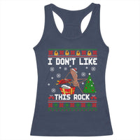 Marcus The Worm Christmas Meme Racerback Tank Top I Do Not Like This Rock - Wonder Print Shop