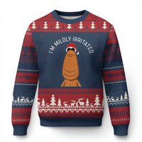 Marcus The Worm Xmas Meme Ugly Christmas Sweater I Am Mildly Irritated - Wonder Print Shop