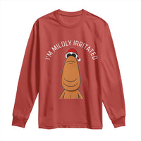 Marcus The Worm Christmas Meme Long Sleeve Shirt I Am Mildly Irritated - Wonder Print Shop