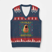 Marcus The Worm Xmas Meme V-Neck Knit Sweater Vest Funny Brain Rot Xmas - Wonder Print Shop
