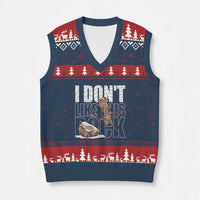 Marcus The Worm Xmas Meme V-Neck Knit Sweater Vest Funny Brain Rot Gen Z - Wonder Print Shop