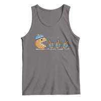 Funny Hanukkah Tank Top Donut Chasing Flames Jewish - Wonder Print Shop