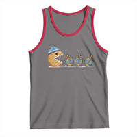Funny Hanukkah Tank Top Donut Chasing Flames Jewish - Wonder Print Shop