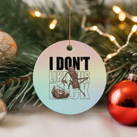 Marcus The Worm Christmas Meme Ceramic Ornament I Do Not Like This Rock Xmas - Wonder Print Shop