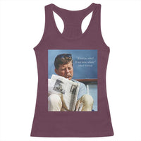 John F. Kennedy Smoking Smoker Racerback Tank Top If Not Us Who If Not Now When Quote